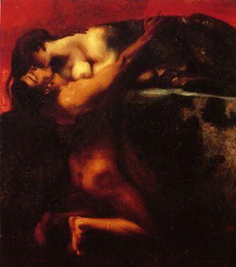 “Le baiser du sphynx” 1895, une autre vision de la réalité entre hommes et femmes.
